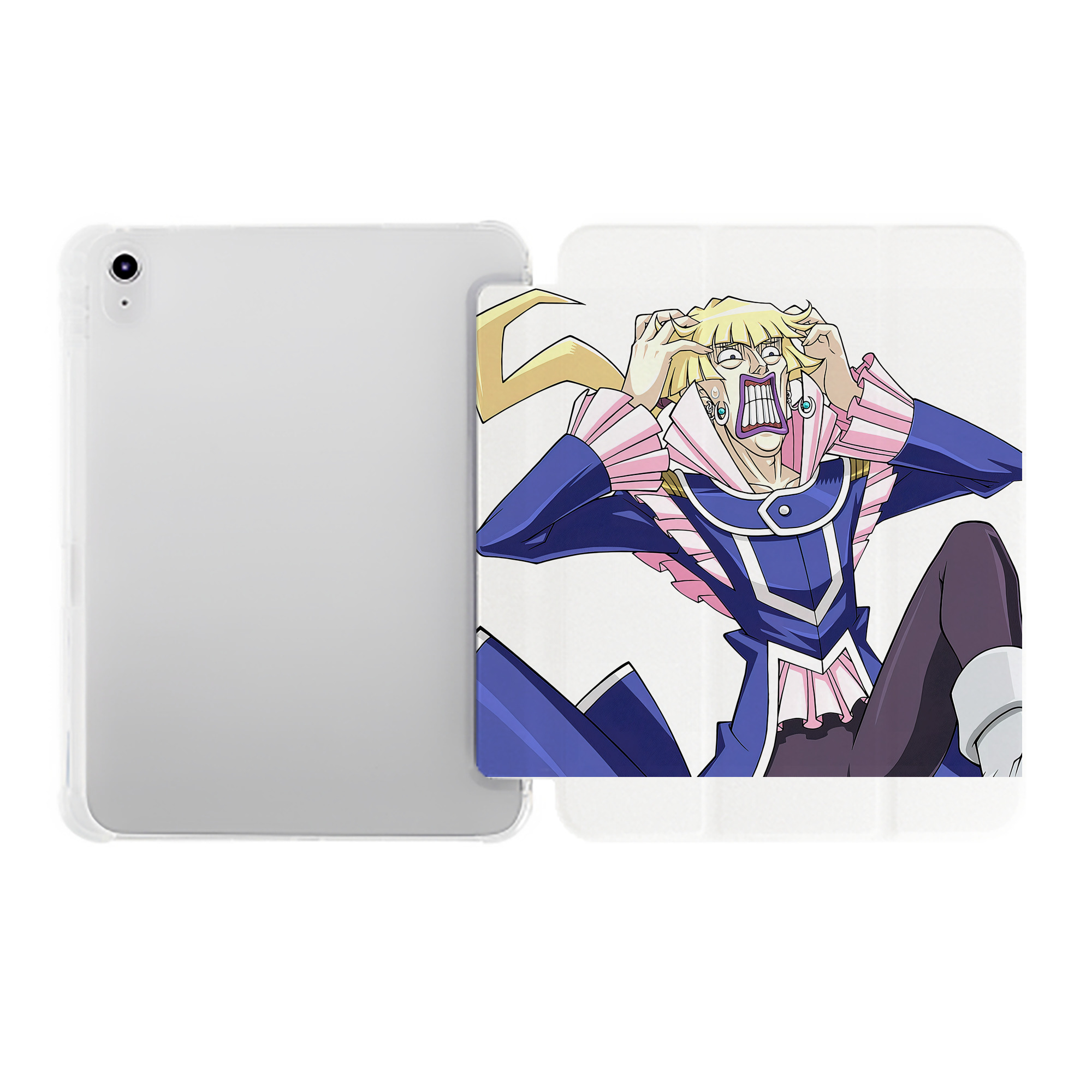 （画像用） 遊☆戯☆王 Yu-Gi-Oh! IPad ケース ペン収納付き 三つ折りスタンド PUレザー×シリコン 対応機種9.5/10.5/10.9インチ